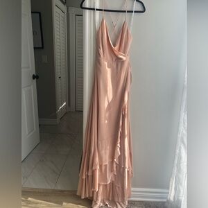 Lulu’s Pink Ruffle Maxi Dress